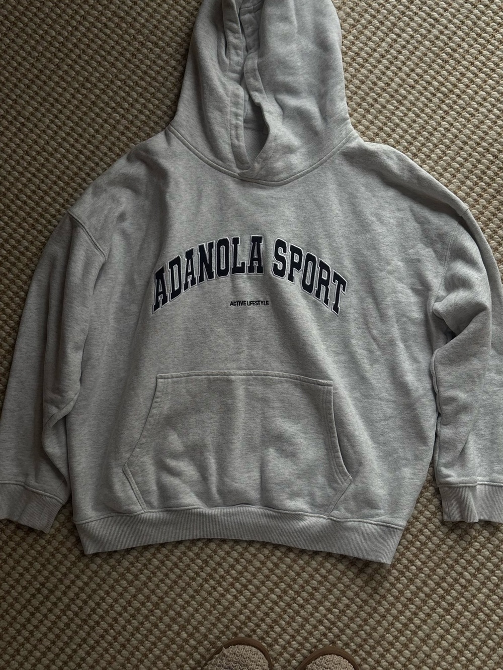 Adanola Light Gray 'Adanola Sport' Pullover Hoodie